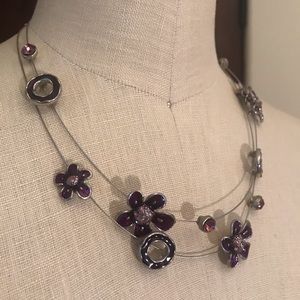 Enamel and Crystal Necklace made in France